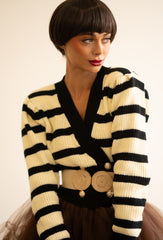 STRIPED KNIT CARDIGAN